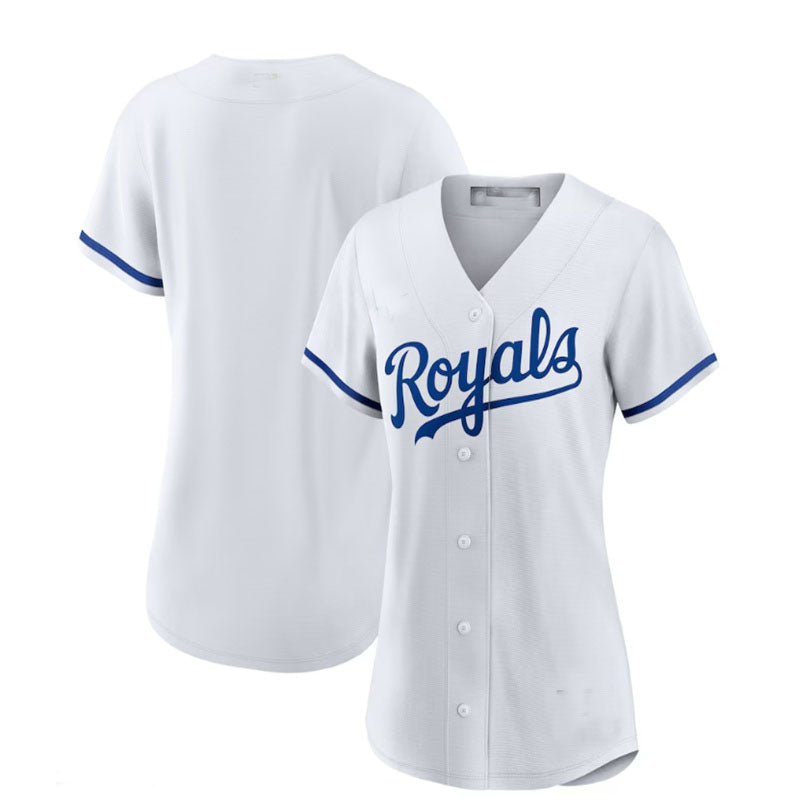 Custom White KC Baseball Shirt Top