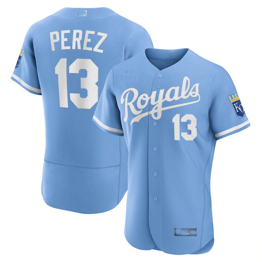 Custom #13 Light Blue 2022 KC Baseball Shirt Top