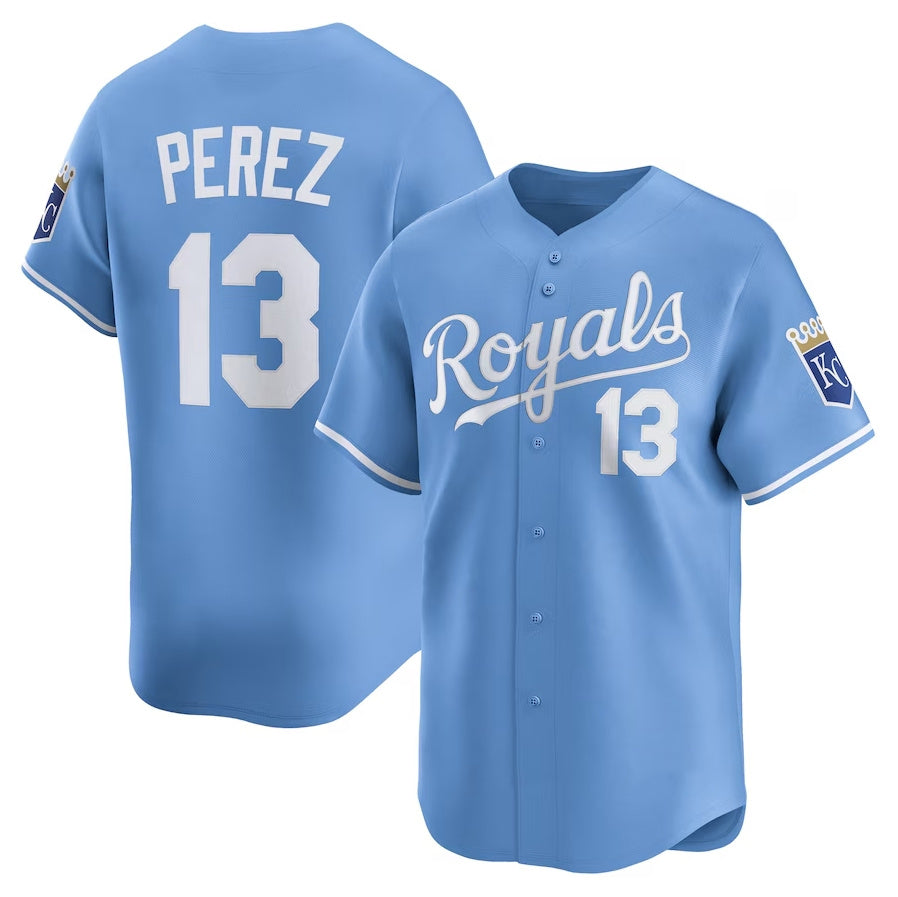 Custom #13 Light Blue KC Baseball Shirt Top
