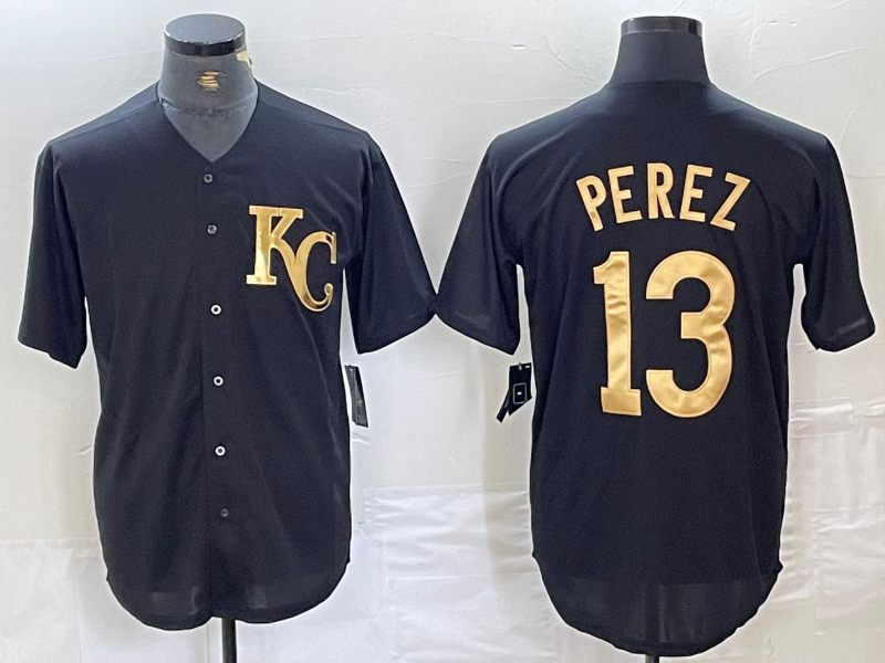Custom #13 Black KC Baseball Shirt Top