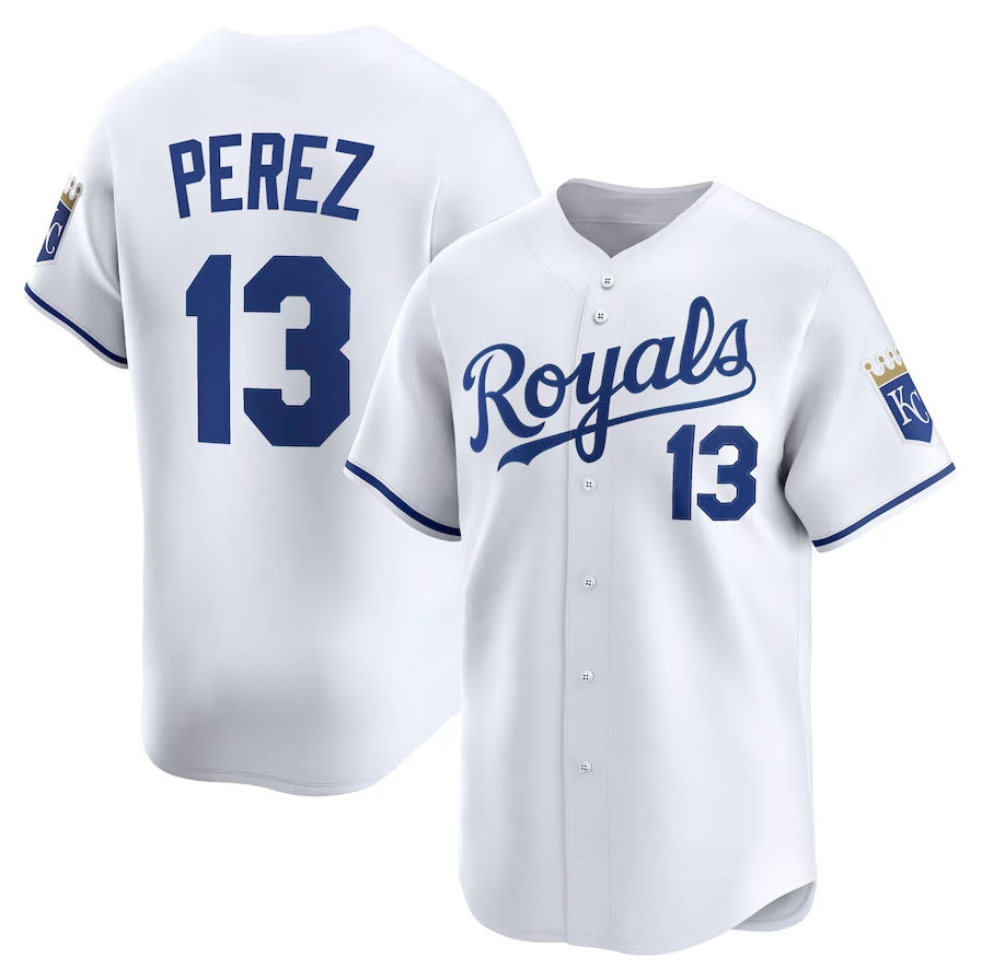 Custom #13 White KC Baseball Shirt Top