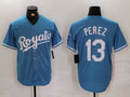 Custom #13 Light Blue KC Baseball Shirt Top