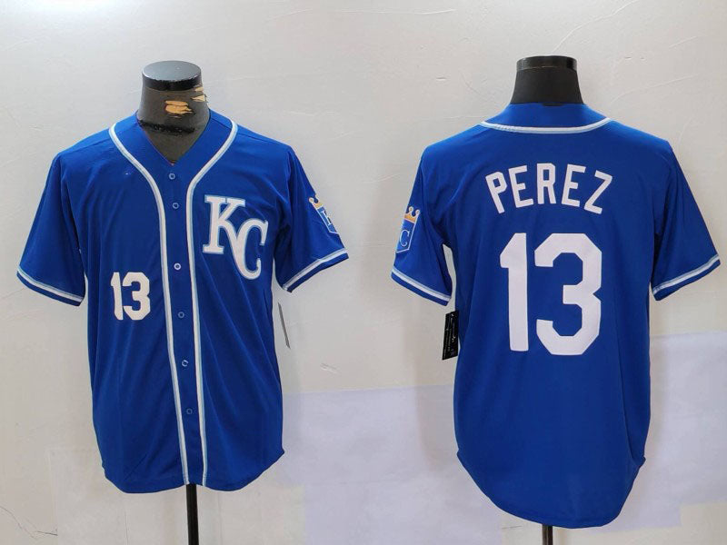 Custom #13 Blue KC Baseball Shirt Top