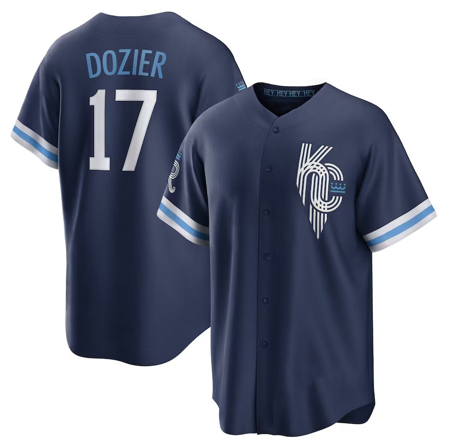 Custom #17 Navy City Connect KC Baseball Shirt Top