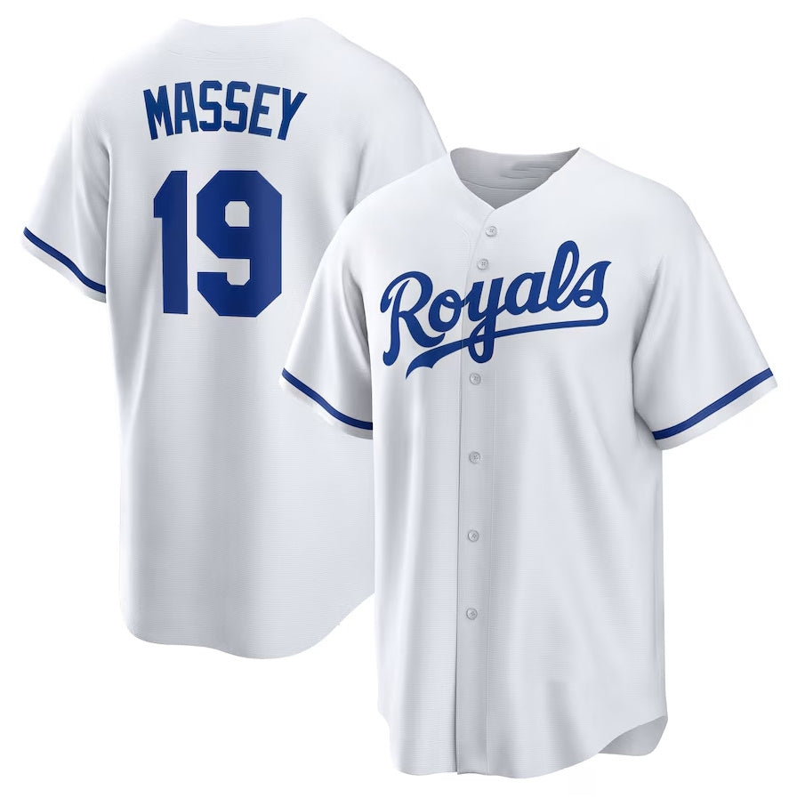 Custom #19 White KC Baseball Shirt Top