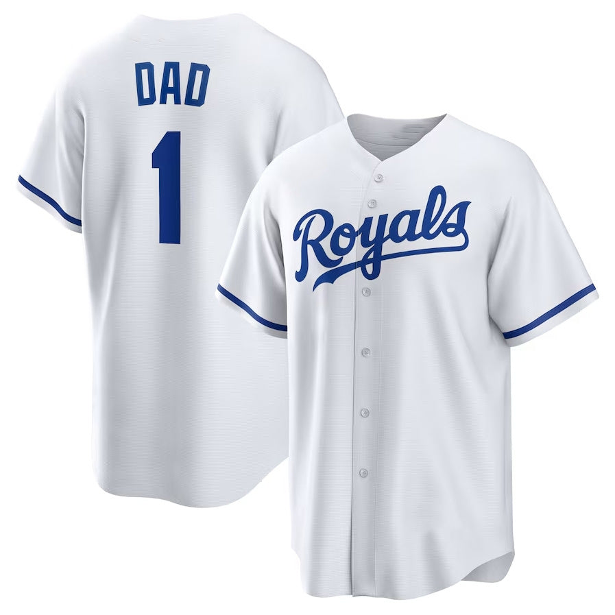 Custom #1 White KC Baseball Shirt Top