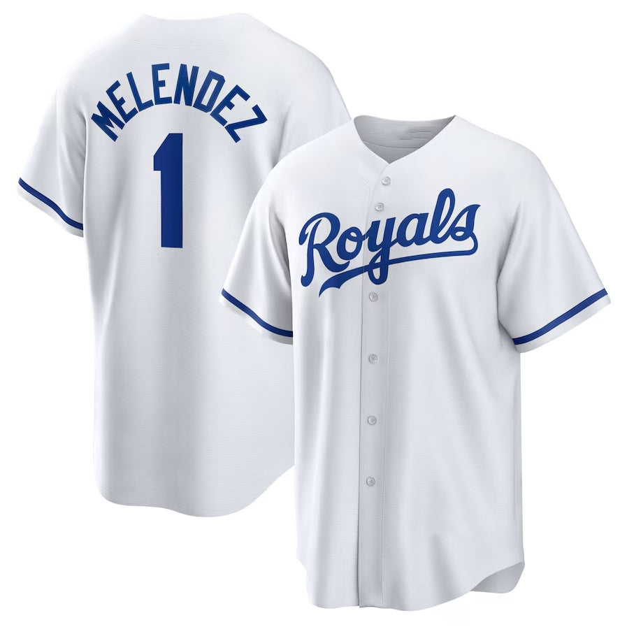 Custom #1 White KC Baseball Shirt Top