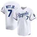 Custom #7 White KC Baseball Shirt Top