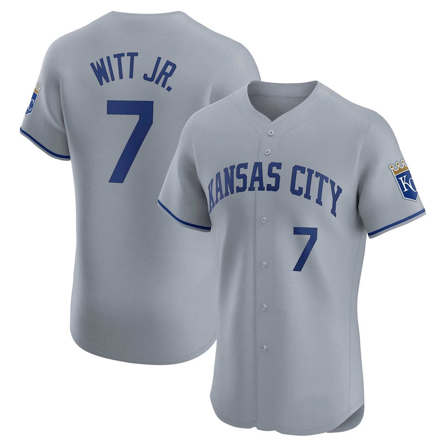 Custom #7 Gray KC Baseball Shirt Top