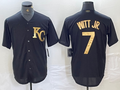 Custom #7 Black KC Baseball Shirt Top