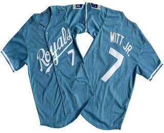 Custom #7 Light Blue KC Baseball Shirt Top