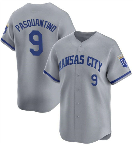 Custom #9 Gray 2024 KC Baseball Shirt Top