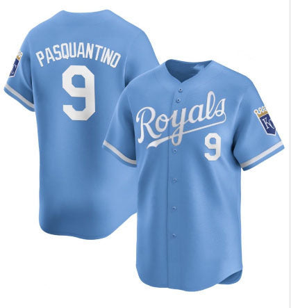Custom #9 Light Blue 2024 KC Baseball Shirt Top