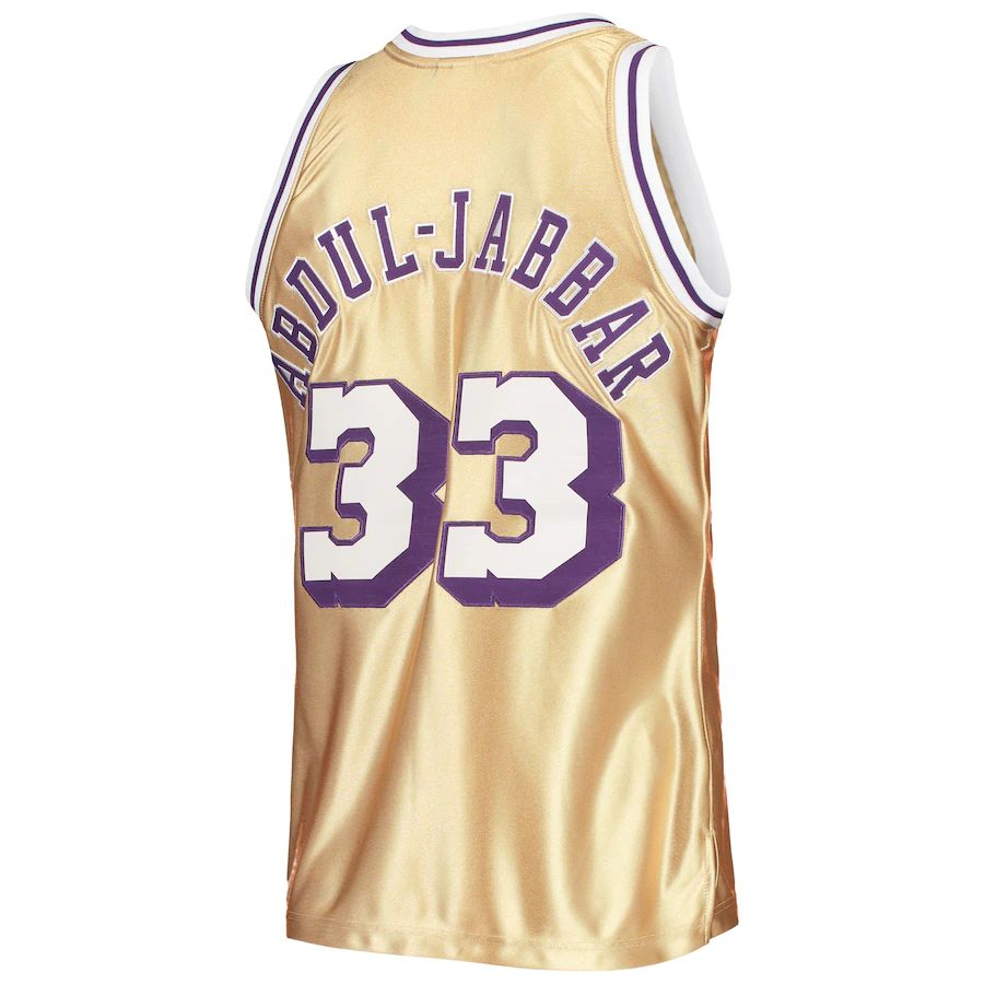 Custom #33 Gold 1983 LAL Basketball Shirt Top