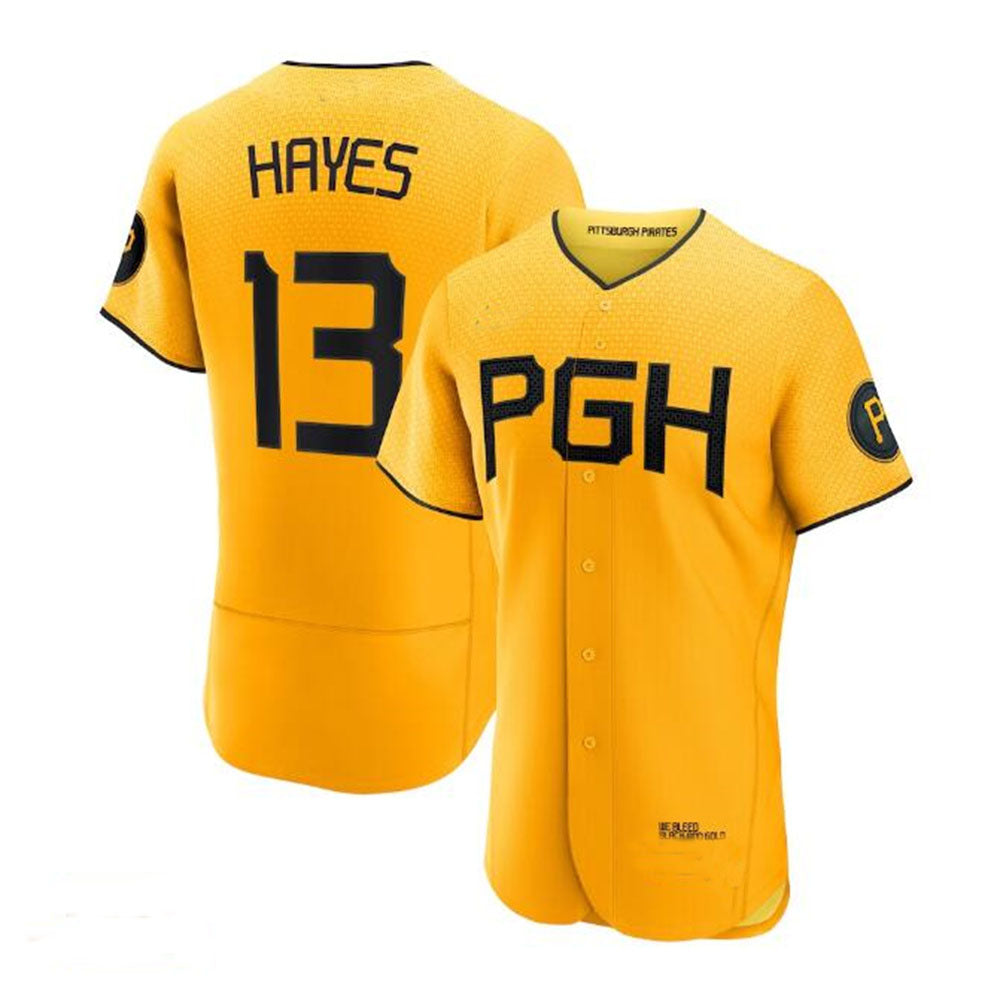 Custom #13 Gold 2023 City Connect PIT Baseball Shirt Top