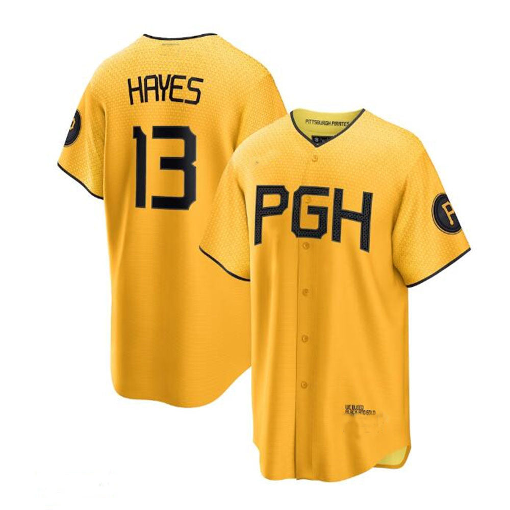 Custom #13 Gold 2023 City Connect PIT Baseball Shirt Top