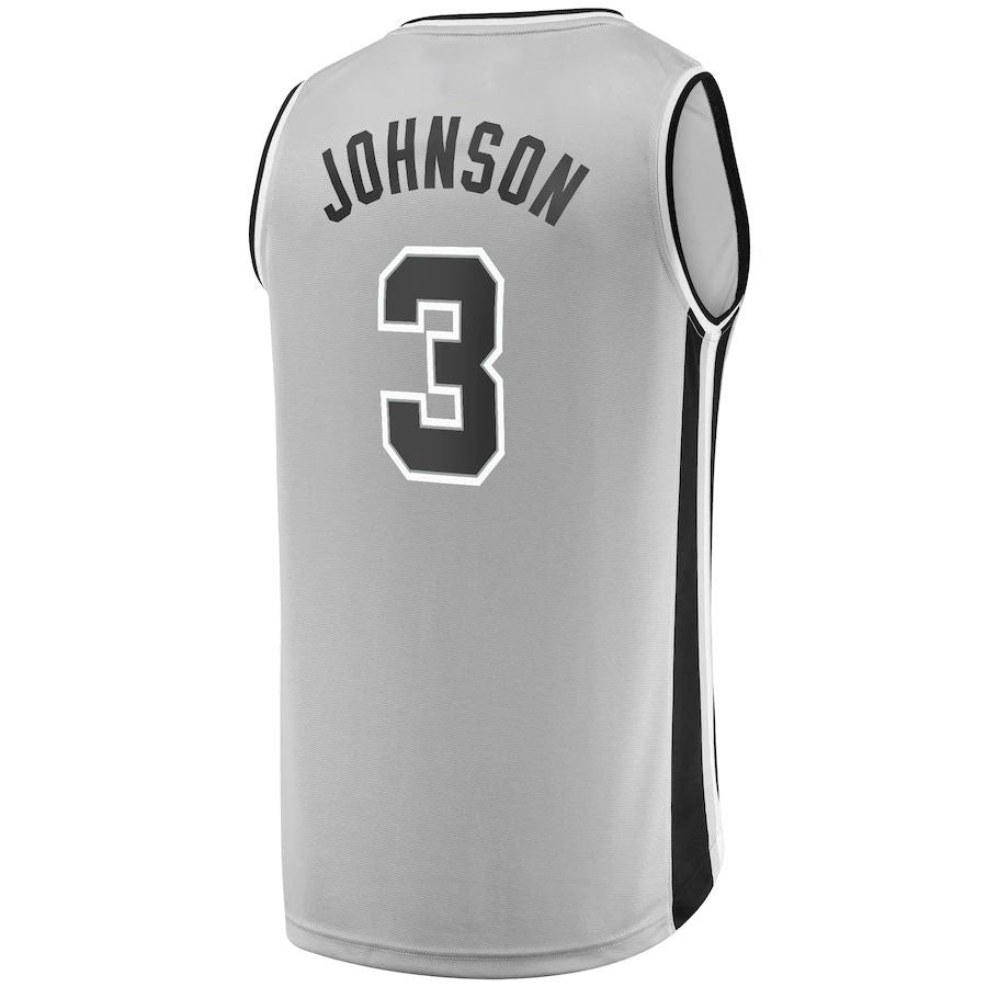 Custom #3 Silver SAS Basketball Shirt Top