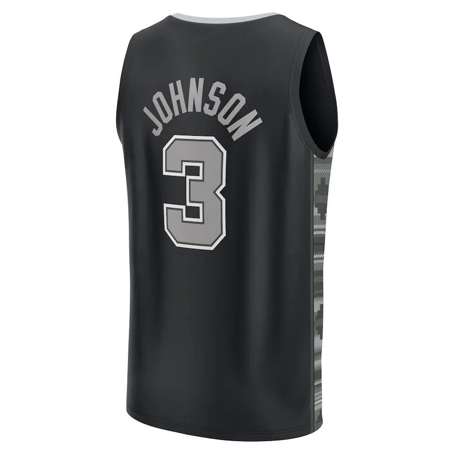 Custom #3 Black SAS Basketball Shirt Top