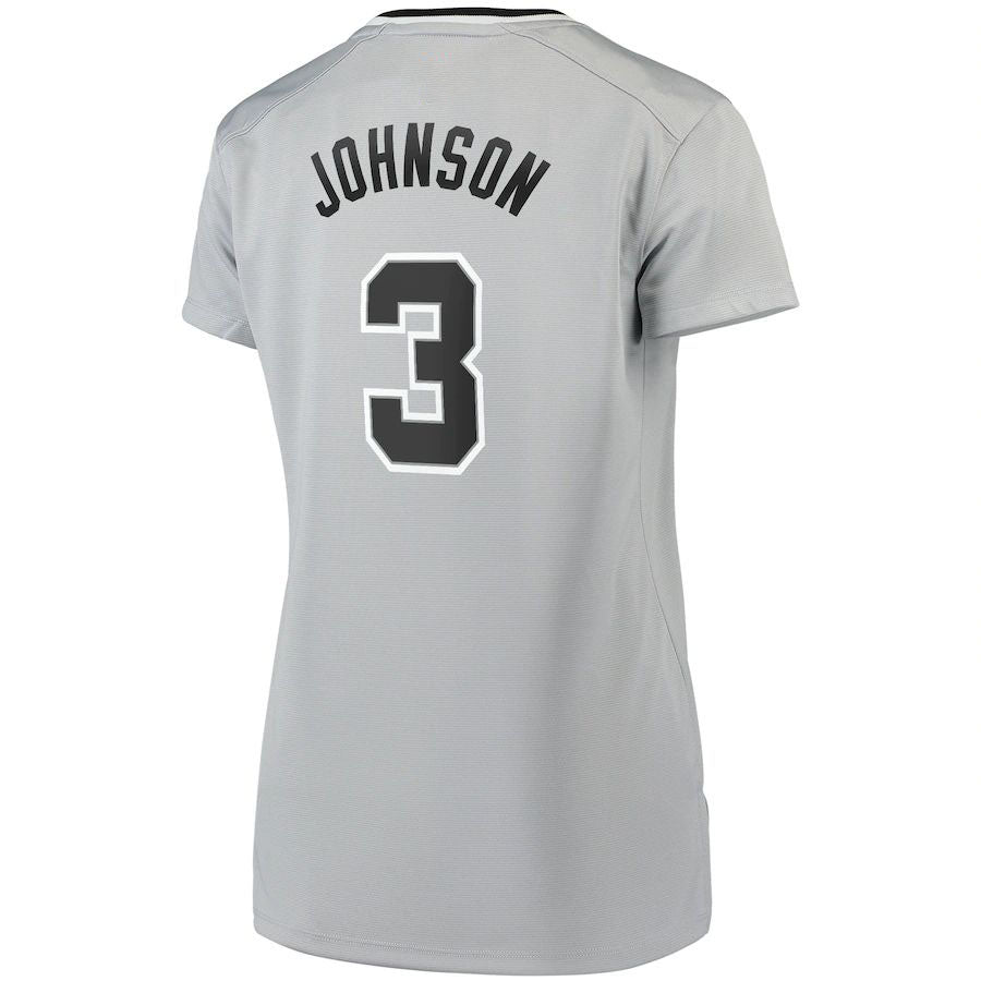 Custom #3 Silver SAS Basketball Shirt Top
