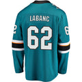 Custom #62 Teal SJS Hockey Shirt Top