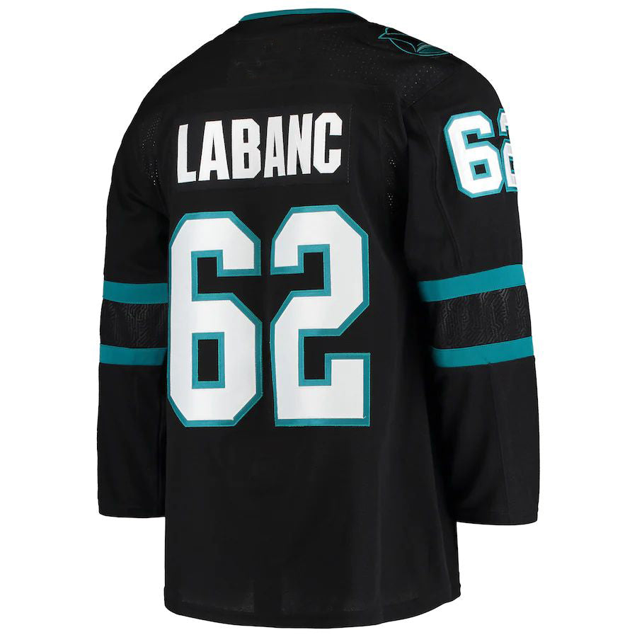 Custom #62 Black SJS Hockey Shirt Top