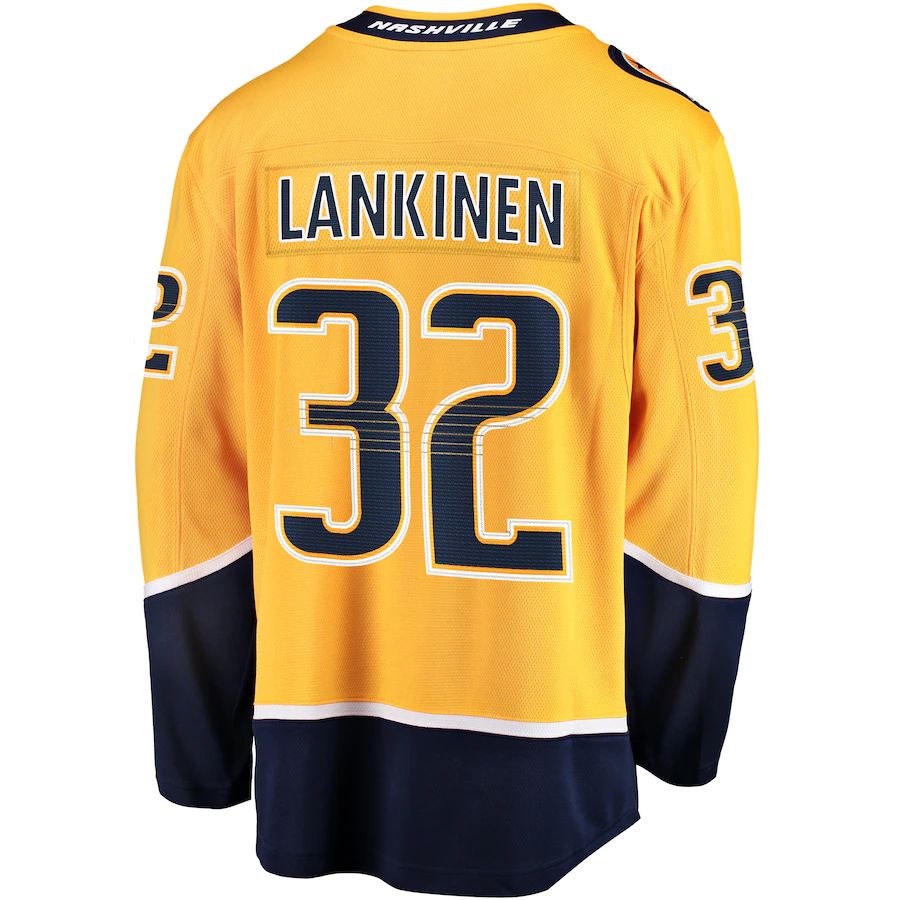 Custom #32 Gold NSH Hockey Shirt Top
