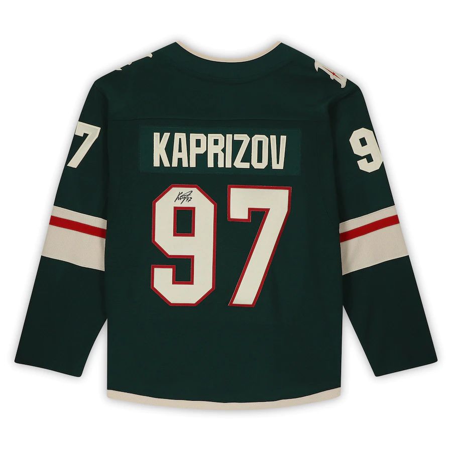 Custom #97 Green MIN Hockey Shirt Top