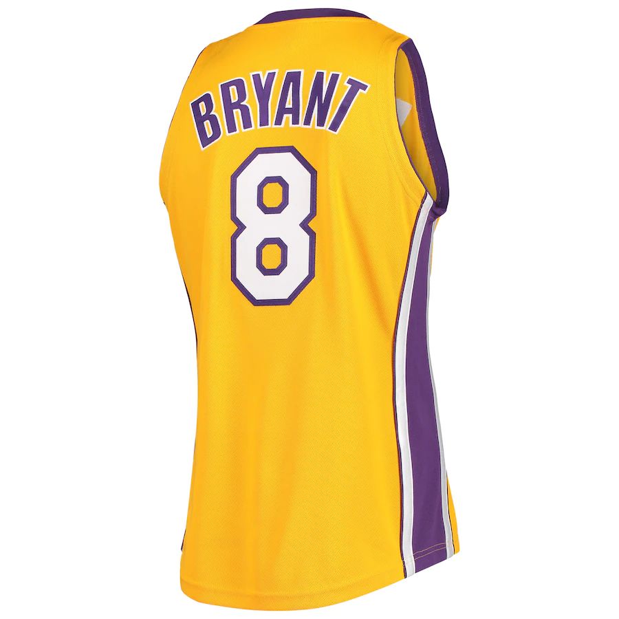 Custom #8 Gold 2001 LAL Basketball Shirt Top