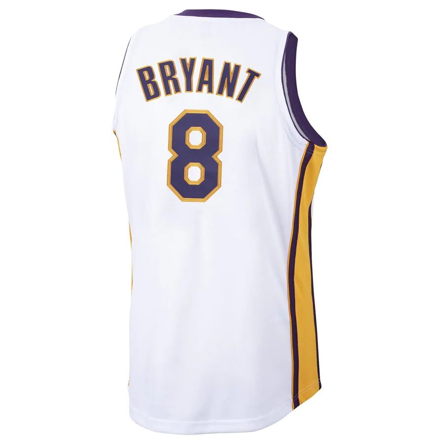 Custom #8 White 2003 LAL Basketball Shirt Top