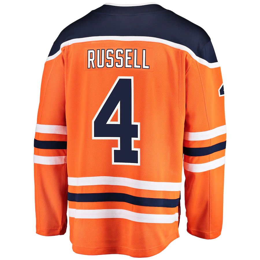 Custom #4 Orange EDM Hockey Shirt Top