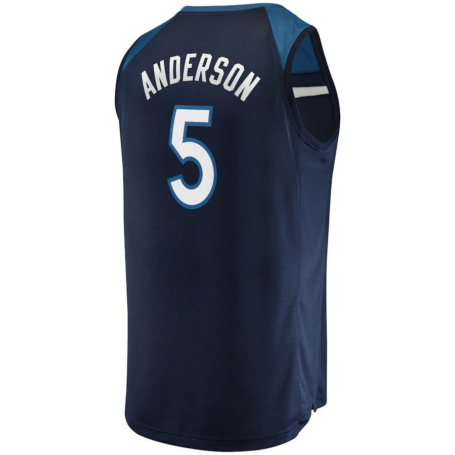 Custom #5 Navy MIN Basketball Shirt Top
