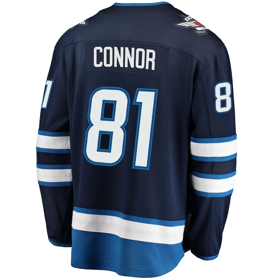 Custom #81 Navy Hockey Shirt Top