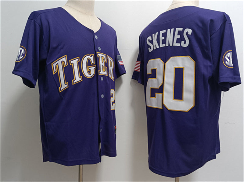 Custom #20 Purple 2023 DET Baseball Shirt Top