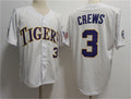 Custom #3 White 2023 DET Baseball Shirt Top