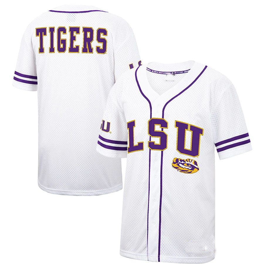 Custom White DET Baseball Shirt Top