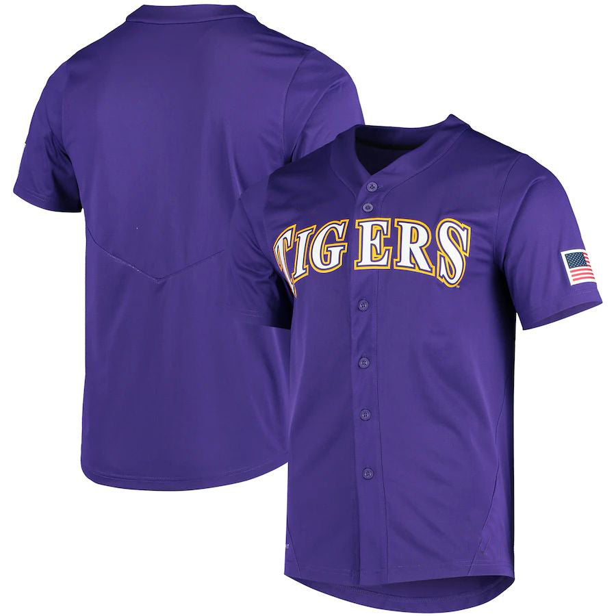 Custom Purple DET Baseball Shirt Top