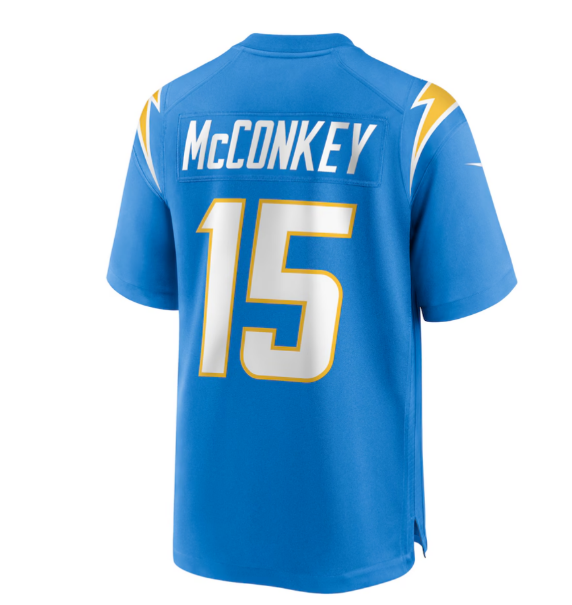 Custom #15 Powder Blue 2024 LAC Football Shirt Top