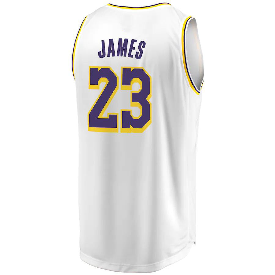 Custom #23 White 2018 LAL Basketball Shirt Top