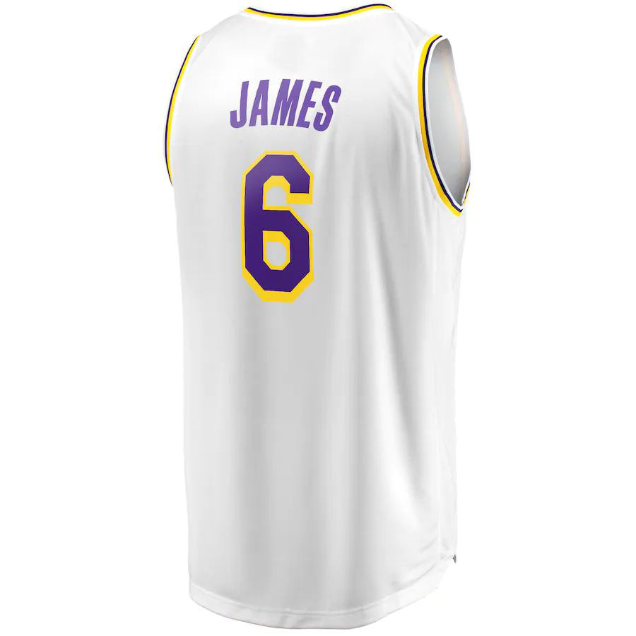 Custom #6 White 2021 LAL Basketball Shirt Top