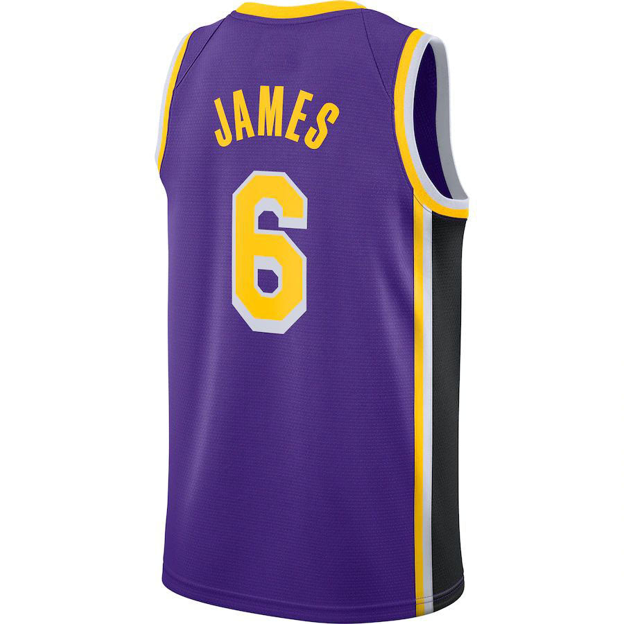 Custom #6 Purple 2021 LAL Basketball Shirt Top