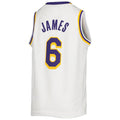 Custom #6 White 2020 LAL Basketball Shirt Top