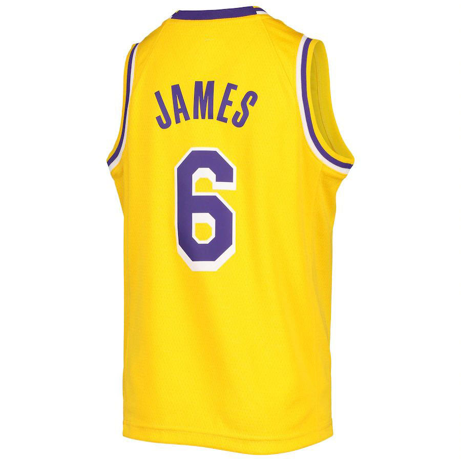 Custom #6 Gold 2020 LAL Basketball Shirt Top