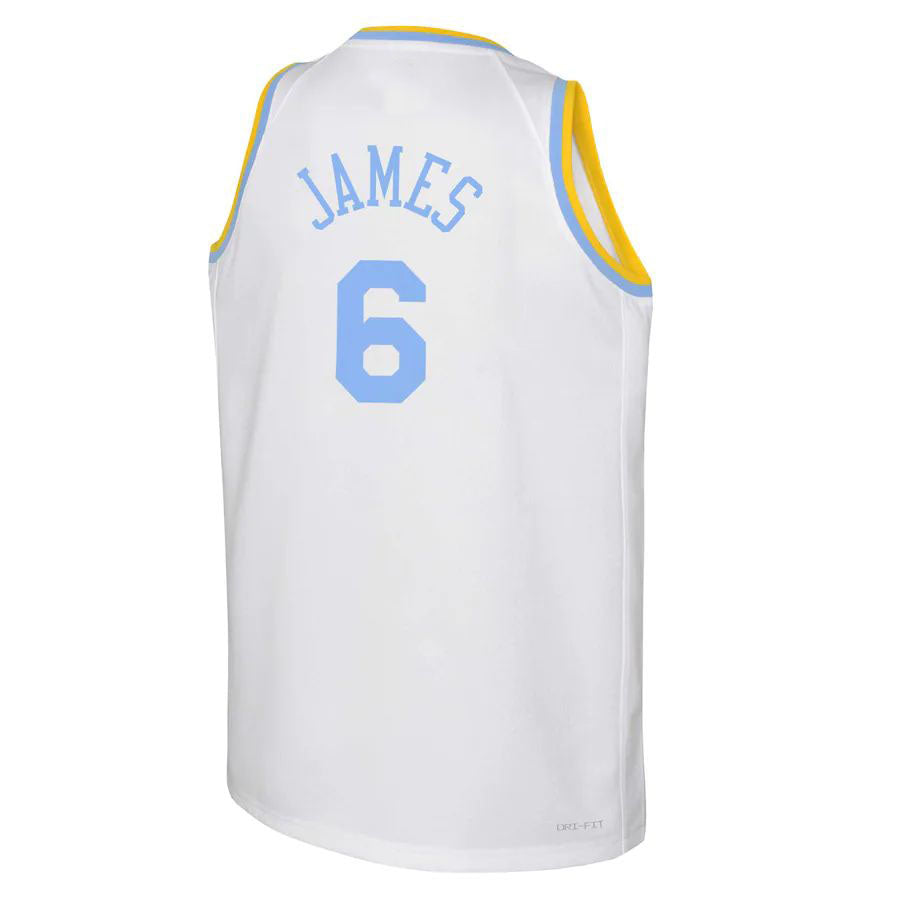 Custom #6 White 2022 LAL Basketball Shirt Top