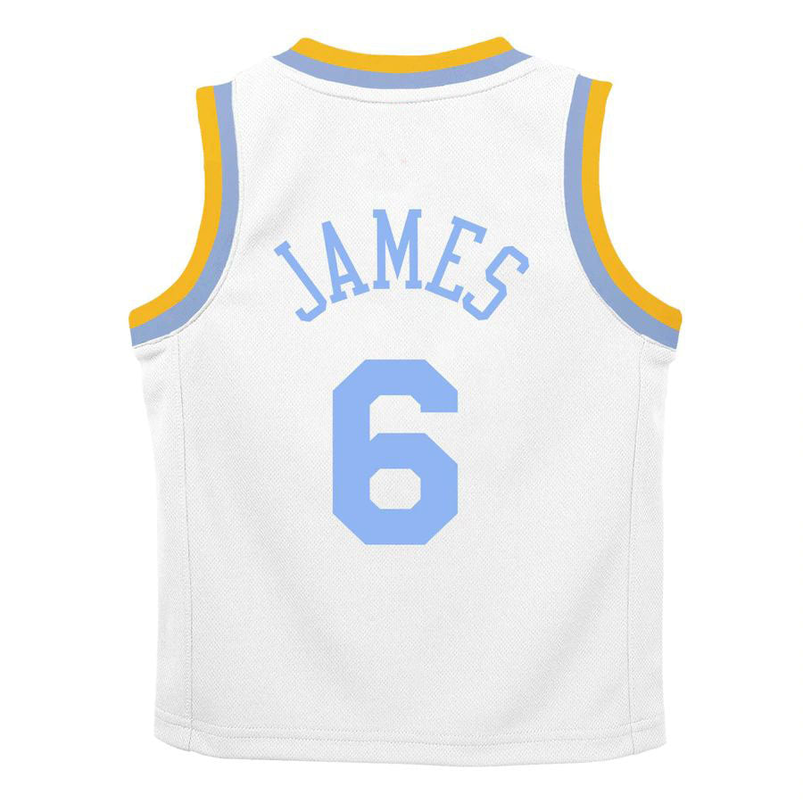 Custom #6 White 2022 LAL Basketball Shirt Top