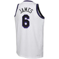 Custom #6 White LAL Basketball Shirt Top