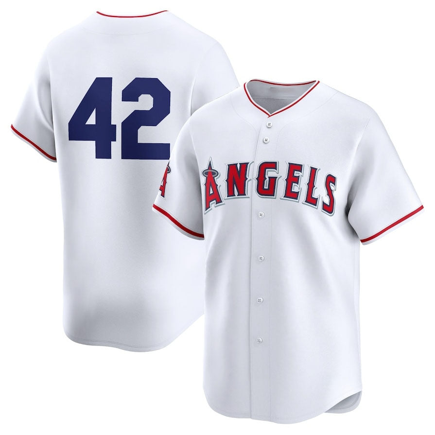 Custom #42 White 2024 Jackie Robinson Day LAA Baseball Shirt Top