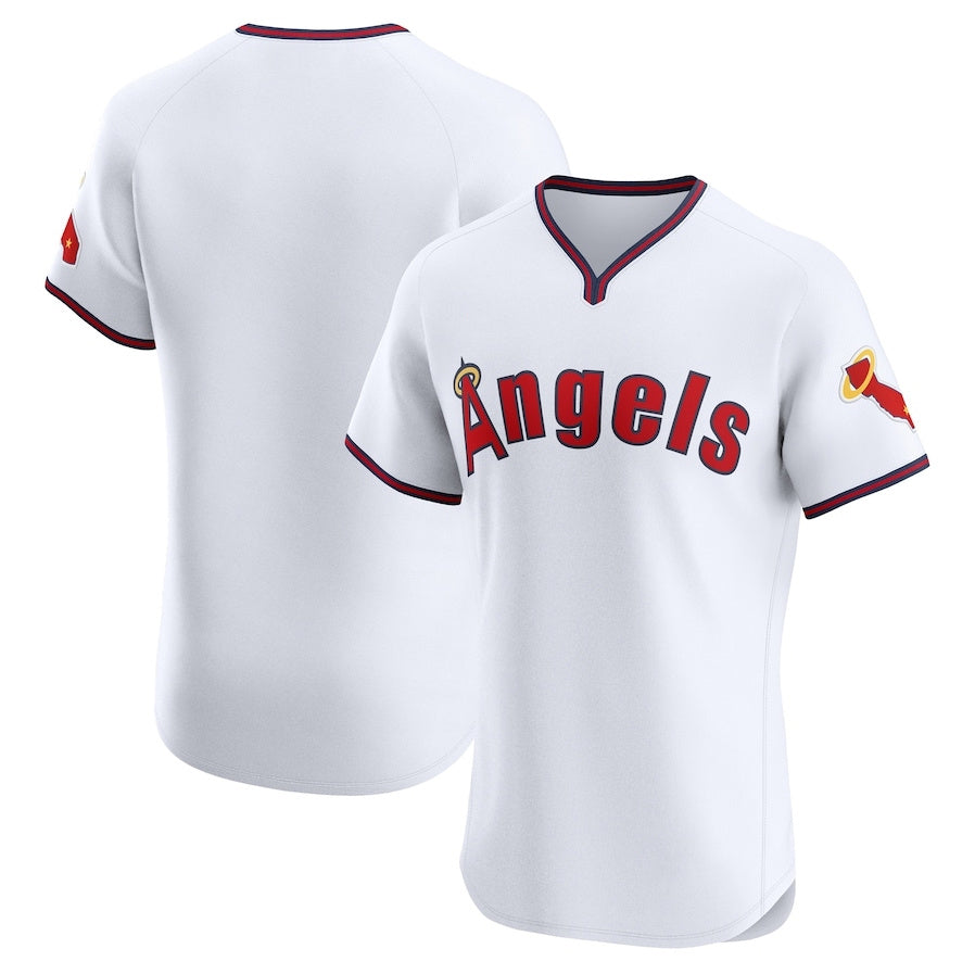 Custom White LAA Baseball Shirt Top