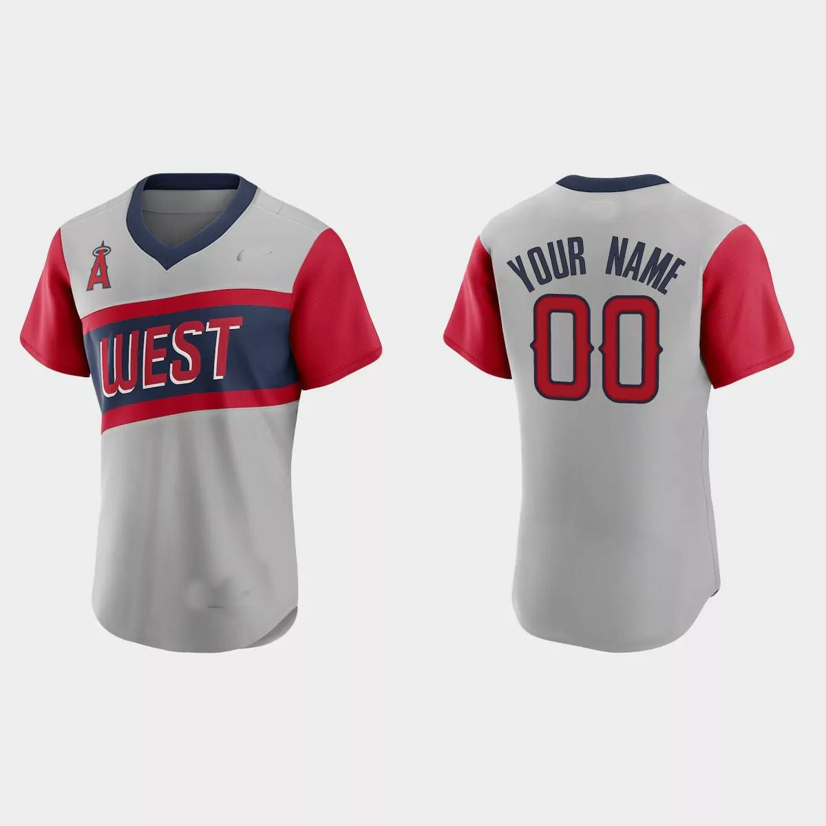 Custom Gray 2021 LAA Baseball Shirt Top