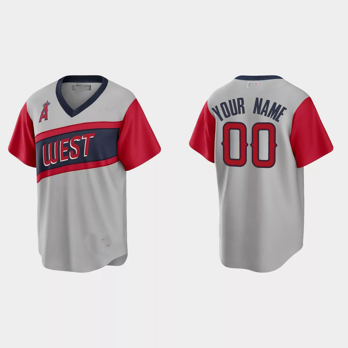 Custom Gray 2021 LAA Baseball Shirt Top