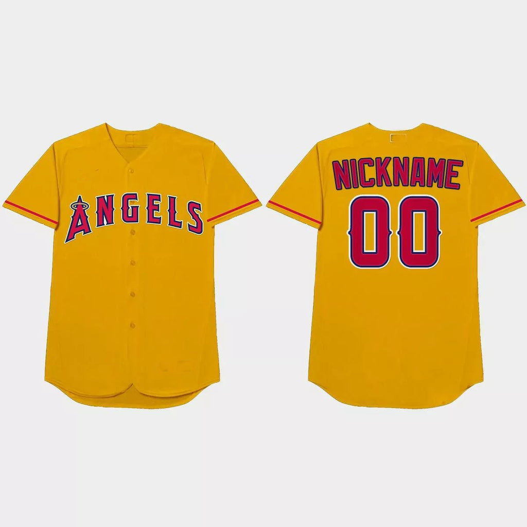 Custom Gold 2021 LAA Baseball Shirt Top